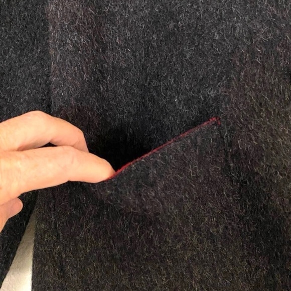Millma’s Reversible Alpaca Jacket Size Large Red Gray Pockets Boxy Made In Peru - Picture 7 of 11